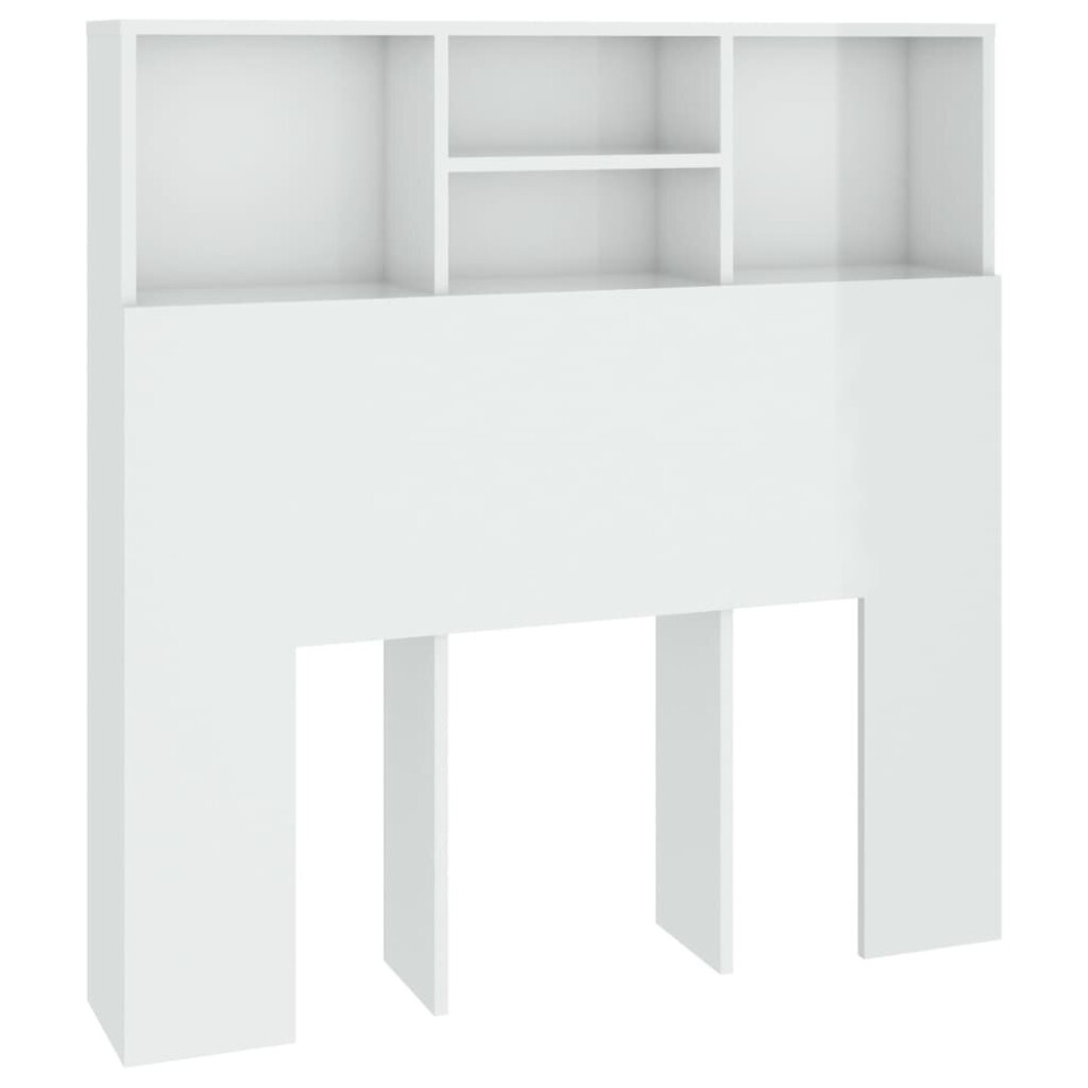 (high gloss white) vidaXL Headboard Cabinet Bedroom Bookcase Headboard Furniture Multi Colours