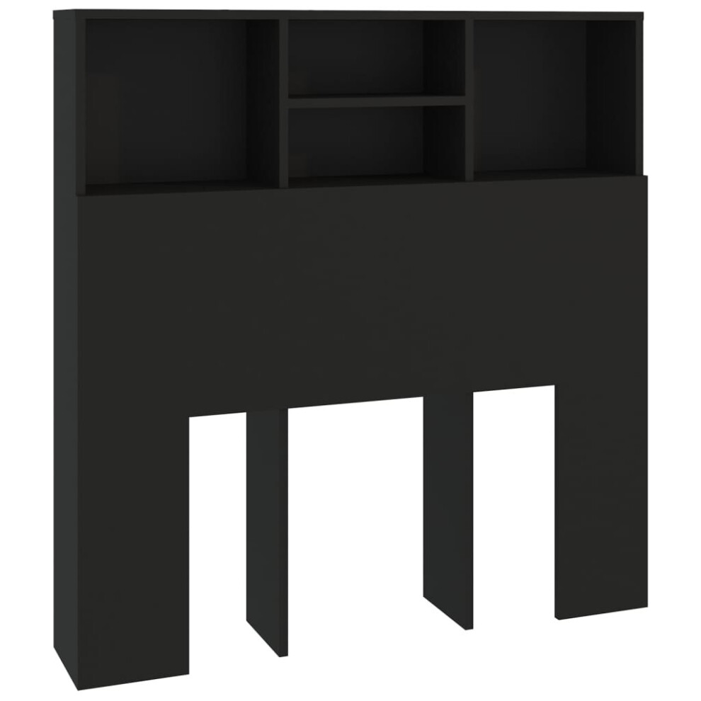 (black) vidaXL Headboard Cabinet Bedroom Bookcase Headboard Furniture Multi Colours