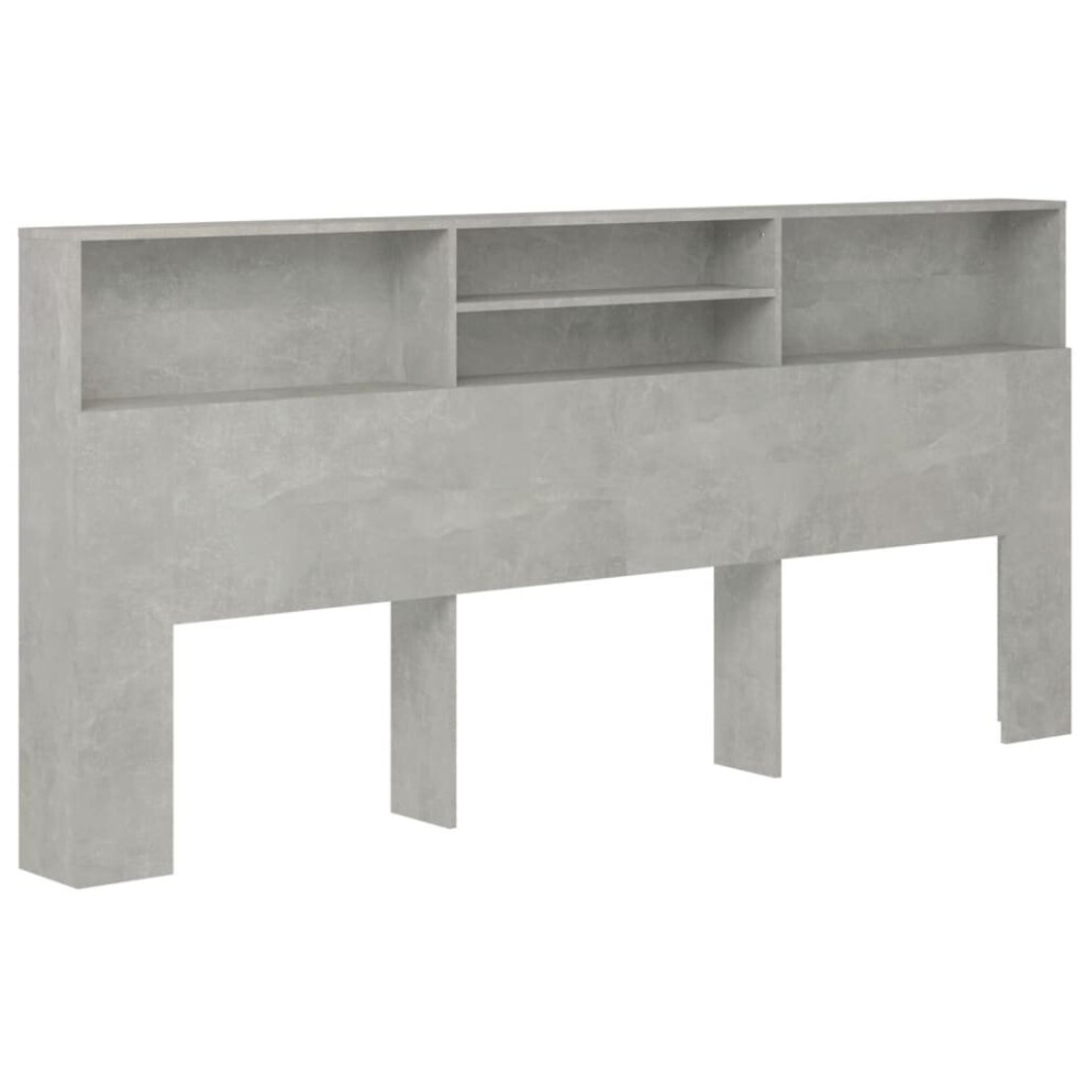 Vidaxl (Concrete Grey) Headboard Cabinet Bedroom Home Indoor Bookcase Backboard Multi Colours
