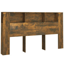 (smoked oak) vidaXL Headboard Cabinet Bedroom Bookcase Backboard Bed Header Storage Cabinet