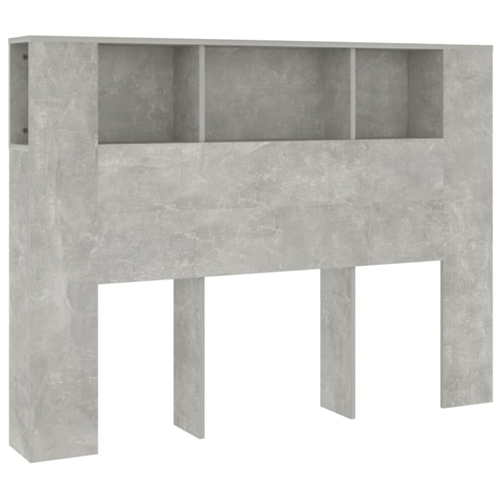 Vidaxl (Concrete Grey) Headboard Cabinet Bedroom Bookcase Bed Headboard Bed Backboard Cabinet