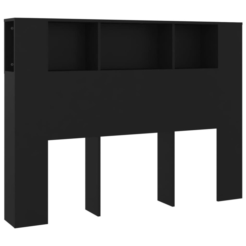 Vidaxl (Black) Headboard Cabinet Bedroom Bookcase Bed Headboard Bed Backboard Cabinet Black