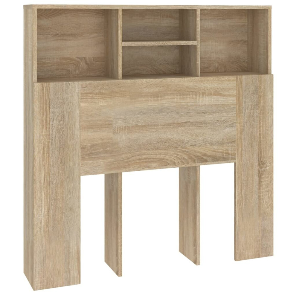 Vidaxl (Sonoma Oak) Headboard Cabinet Bedroom Bookcase Headboard Furniture Multi Colours Brown