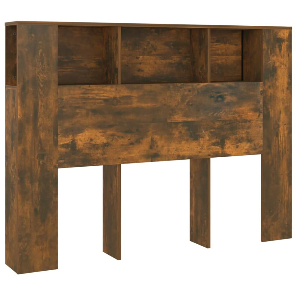 Vidaxl (Smoked Oak) Headboard Cabinet Bedroom Bookcase Bed Headboard Bed Backboard Cabinet Brown