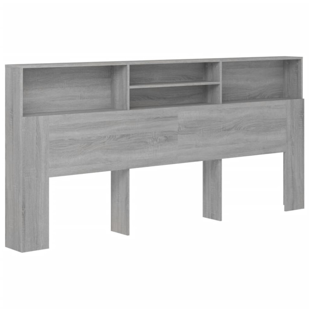 Vidaxl (Grey Sonoma) Headboard Cabinet Bedroom Home Indoor Bookcase Backboard Multi Colours