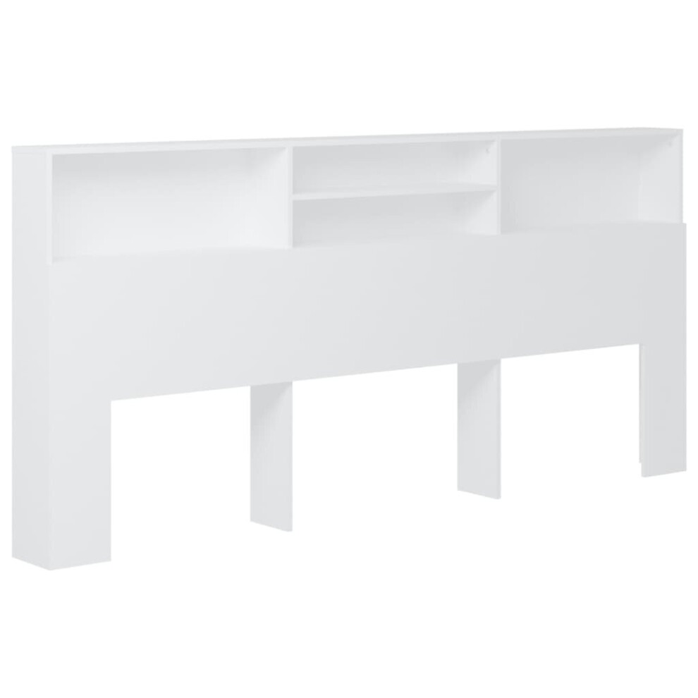 Vidaxl (White) Headboard Cabinet Bedroom Home Indoor Bookcase Backboard Multi Colours