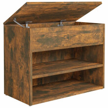(smoked oak) vidaXL Shoe Bench Hallway Bench Seat Shoe Organiser Shoe Rack Engineered Wood