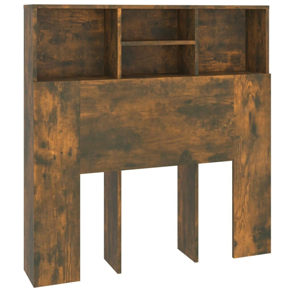 Vidaxl (Smoked Oak) Headboard Cabinet Bedroom Bookcase Headboard Furniture Multi Colours Brown