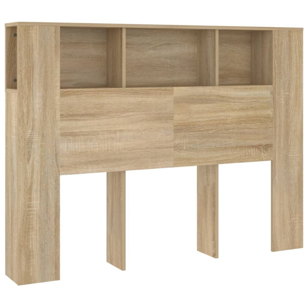Vidaxl (Sonoma Oak) Headboard Cabinet Bedroom Bookcase Bed Headboard Bed Backboard Cabinet Brown