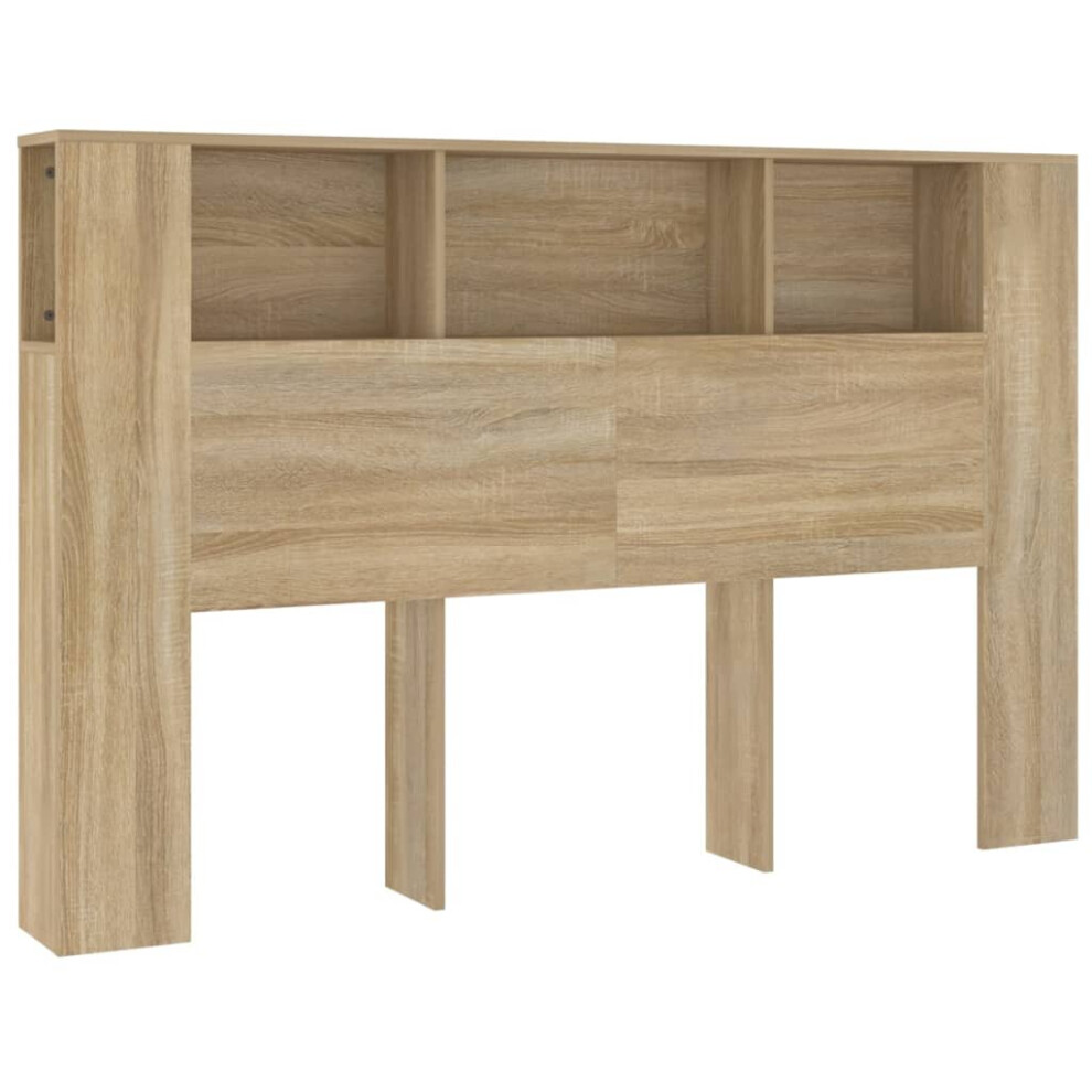 Vidaxl (Sonoma Oak) Headboard Cabinet Bedroom Bookcase Bed Headboard Bed Backboard Cabinet Brown