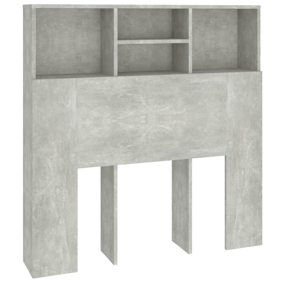 (concrete grey) vidaXL Headboard Cabinet Bedroom Bookcase Headboard Furniture Multi Colours