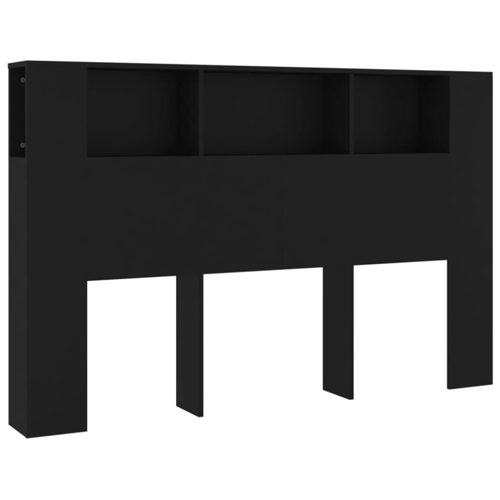 (black) vidaXL Headboard Cabinet Bed Headboard Home Indoor Furniture Multi Colours