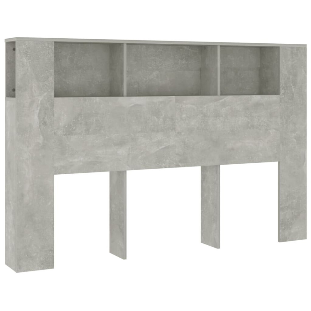 (concrete grey) vidaXL Headboard Cabinet Bed Headboard Home Indoor Furniture Multi Colours