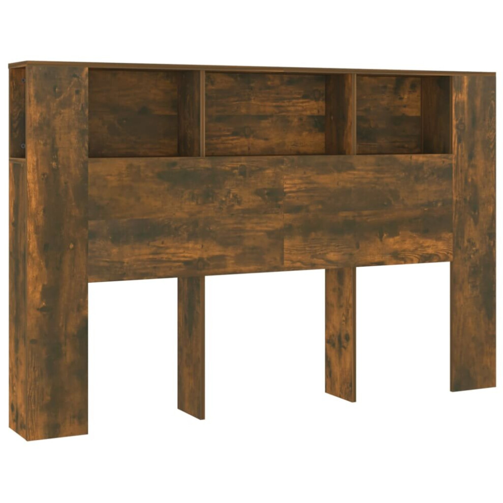 Vidaxl (Smoked Oak) Headboard Cabinet Bedroom Bookcase Bed Headboard Bed Backboard Cabinet Brown