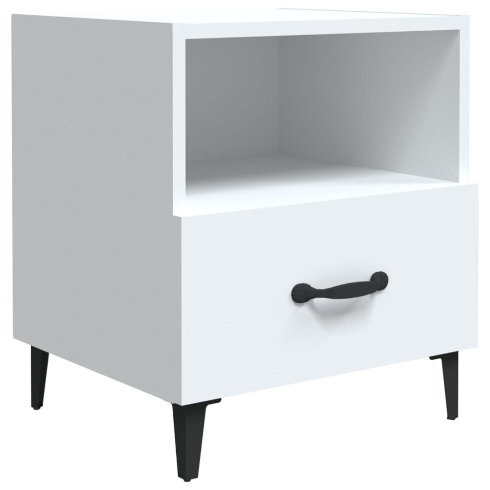 Vidaxl (White, 1) 1/2X Bedside Cabinet Engineered Wood End Table Nightstand Multi Colours