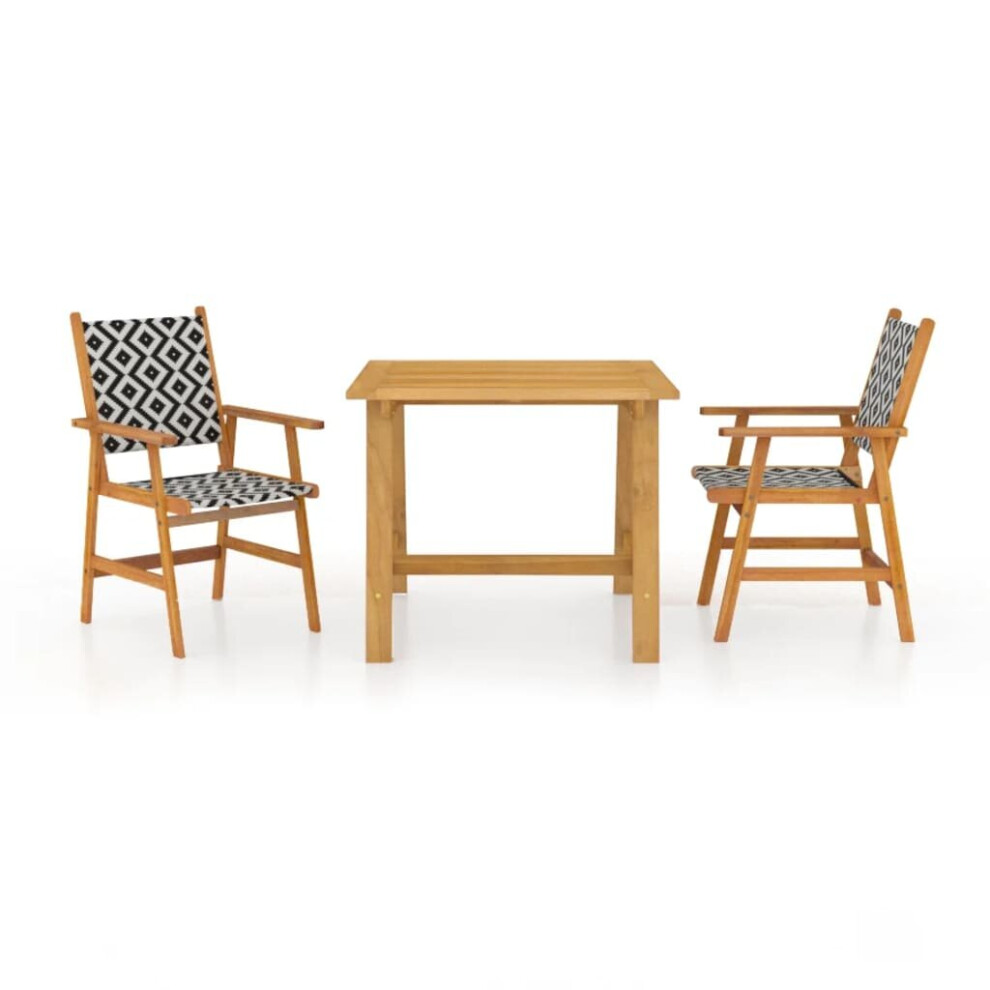 Vidaxl (88 Cm Table Length/3) Solid Wood Acacia Garden Dining Set Furniture Multi Sizes 3/5/7/9 Piece