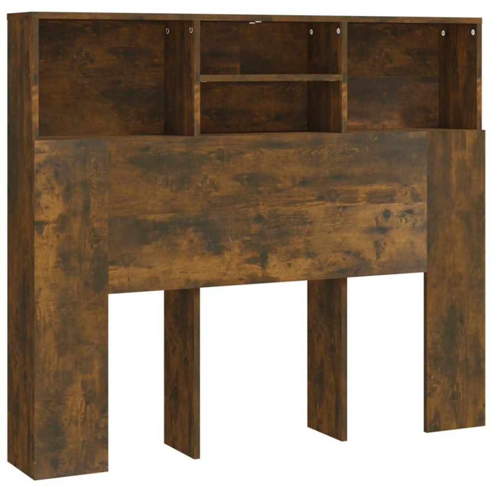 Vidaxl (Smoked Oak) Headboard Cabinet Bedroom Bookcase Headboard Furniture Multi Colours
