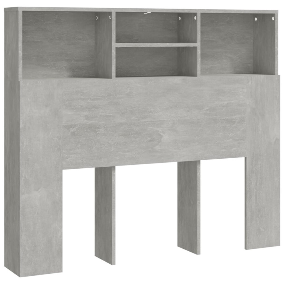 Vidaxl (Concrete Grey) Headboard Cabinet Bedroom Bookcase Headboard Furniture Multi Colours
