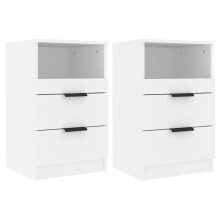 (white, 2) vidaXL 1/2x Bedside Cabinet Engineered Wood Home End Side Table Multi Colours