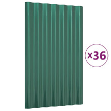 (green, 60 x 36 cm) vidaXL 12/36x Roof Panels Powder-coated Steel Corrugated Multi Colours/Sizes