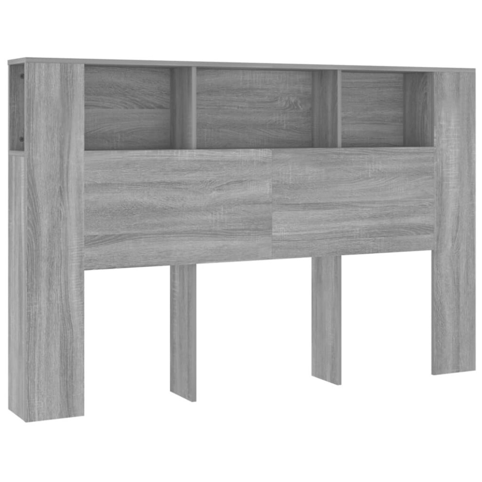 Vidaxl (Grey Sonoma) Headboard Cabinet Bedroom Bookcase Bed Headboard Bed Backboard Cabinet
