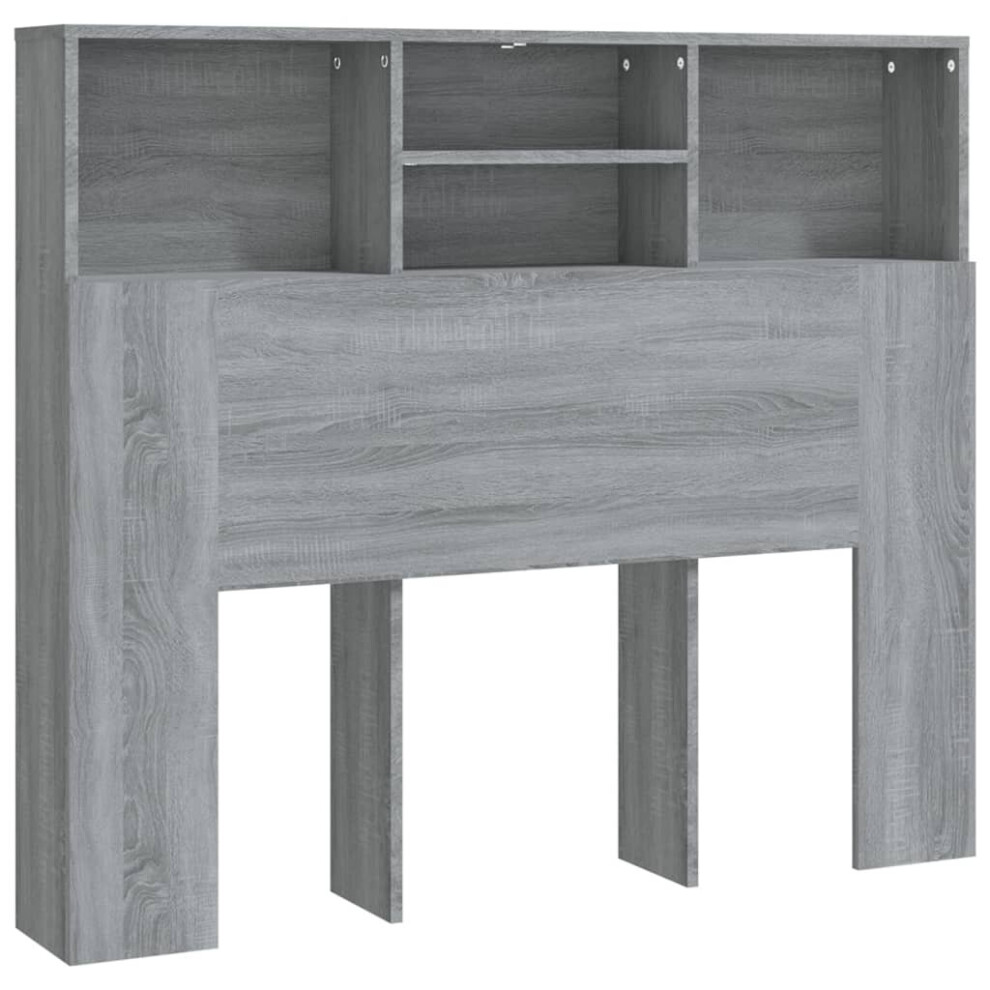 Vidaxl (Grey Sonoma) Headboard Cabinet Bedroom Bookcase Headboard Furniture Multi Colours