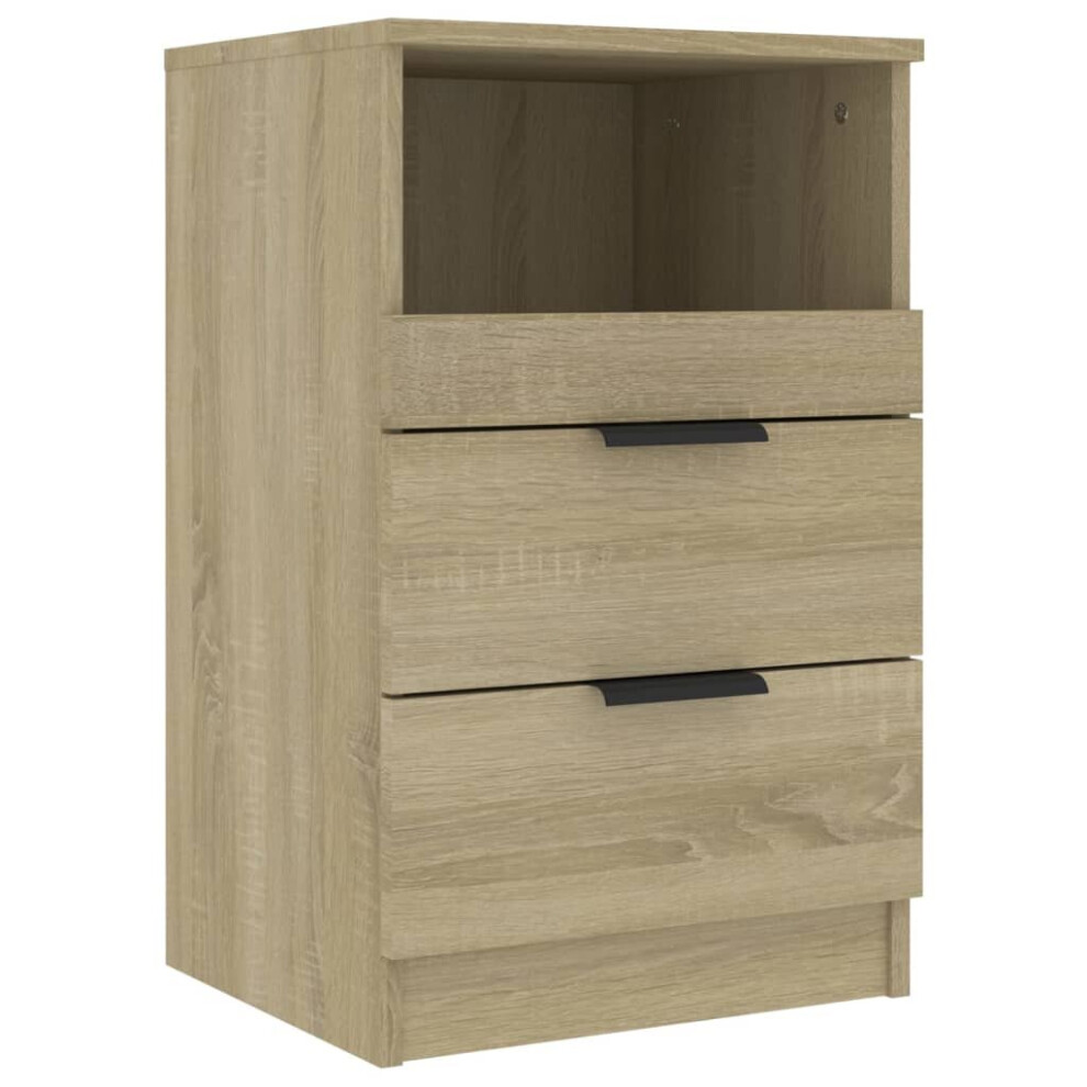 (sonoma oak, 1) vidaXL 1/2x Bedside Cabinet Engineered Wood Home End Side Table Multi Colours