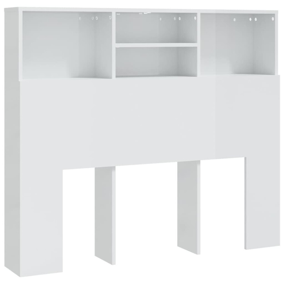 (high gloss white) vidaXL Headboard Cabinet Bedroom Bookcase Headboard Furniture Multi Colours