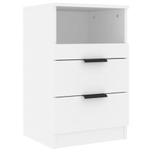 (white, 1) vidaXL 1/2x Bedside Cabinet Engineered Wood Home End Side Table Multi Colours
