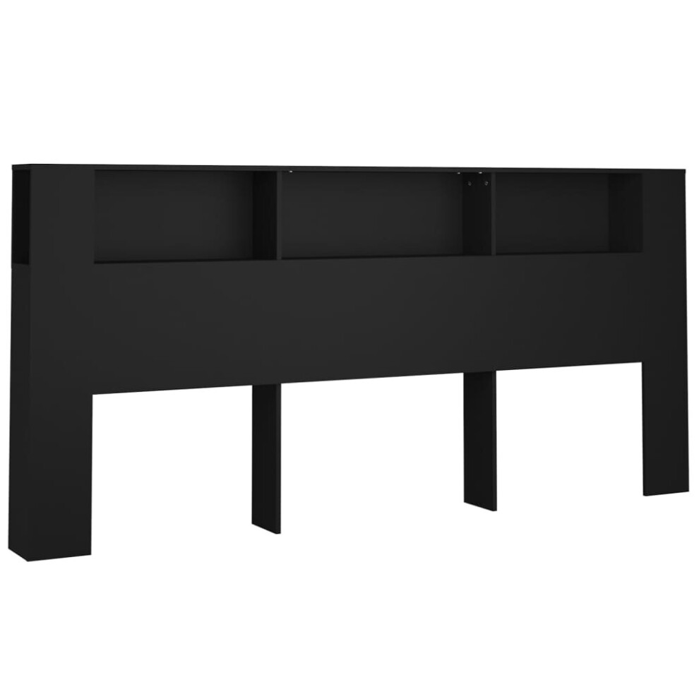 (black) vidaXL Headboard Cabinet Bed Headboard Indoor Bedroom Furniture Multi Colours