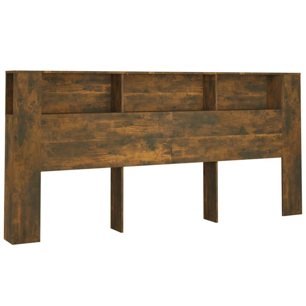 Vidaxl (Smoked Oak) Headboard Cabinet Bed Headboard Indoor Bedroom Furniture Multi Colours