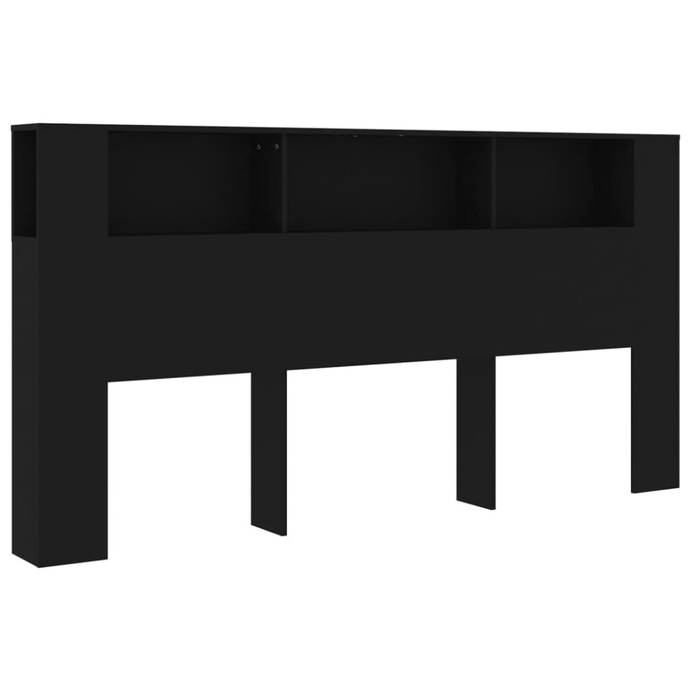 (black) vidaXL Headboard Cabinet Bookcase Headboard Indoor Furniture Multi Colours