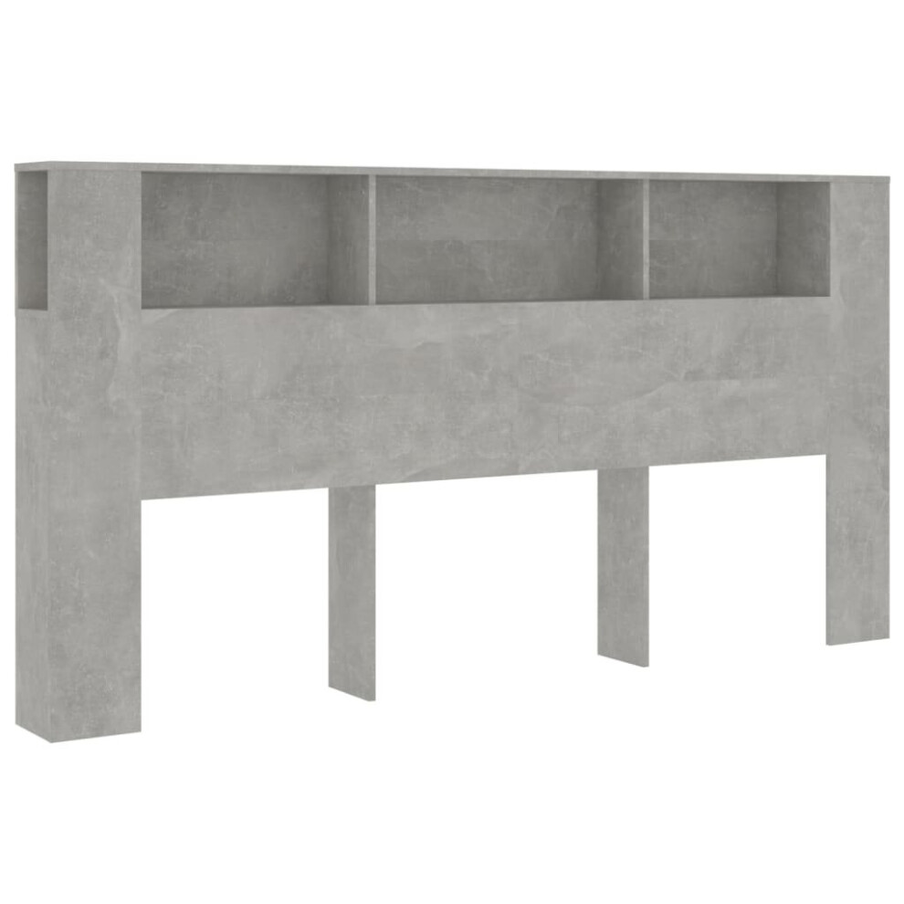 Vidaxl (Concrete Grey) Headboard Cabinet Bookcase Headboard Indoor Furniture Multi Colours