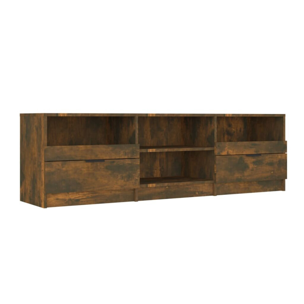 Vidaxl (Smoked Oak) Tv Cabinet Engineered Wood Entertainment Centre Furniture Multi Colours Brown