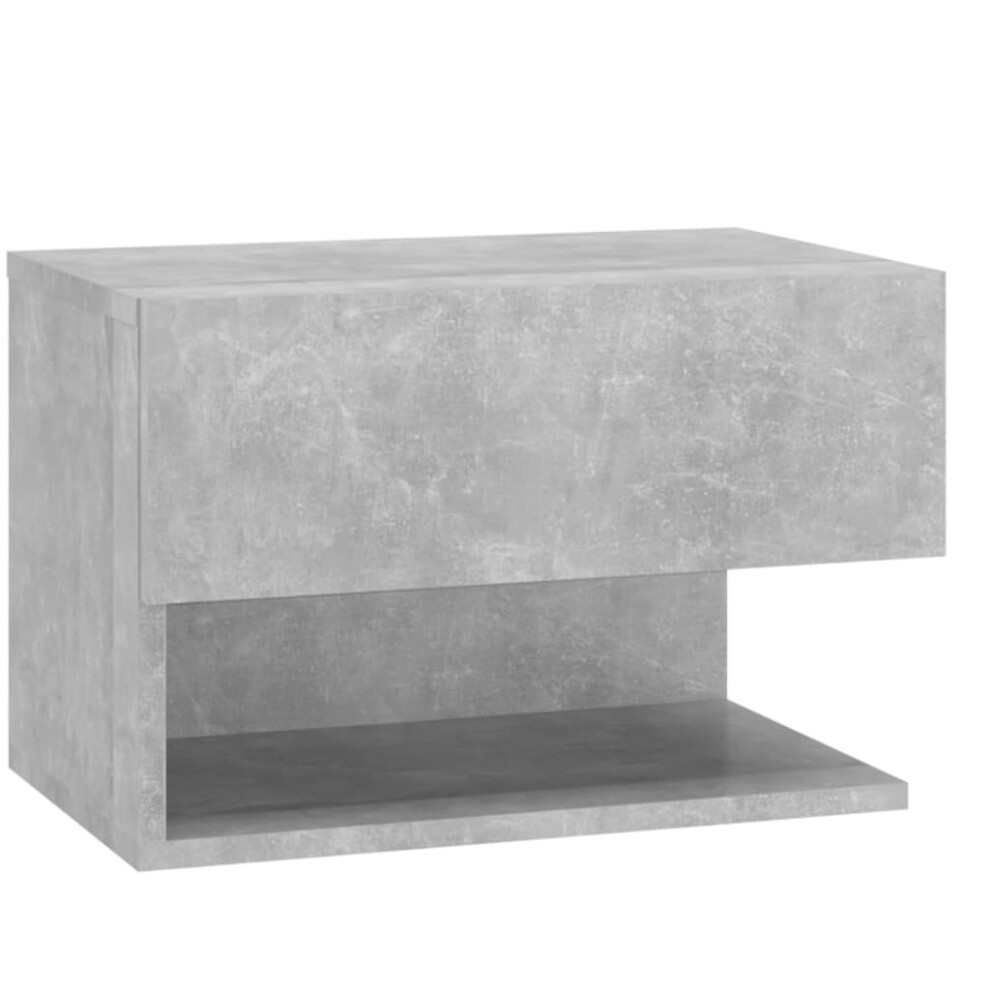 Vidaxl (Concrete Grey, 1) Wall Bedside Cabinet Floating Nightstand Bedside Unit Hanging Cabinet