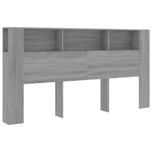 (grey sonoma) vidaXL Headboard Cabinet Bookcase Headboard Indoor Furniture Multi Colours