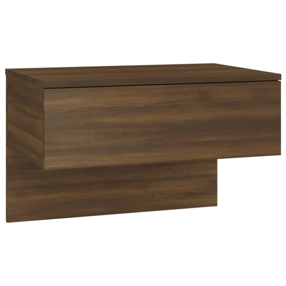 (brown oak, 1) vidaXL 1/2x Wall Bedside Cabinet Floating Nightstand Furniture Multi Colours