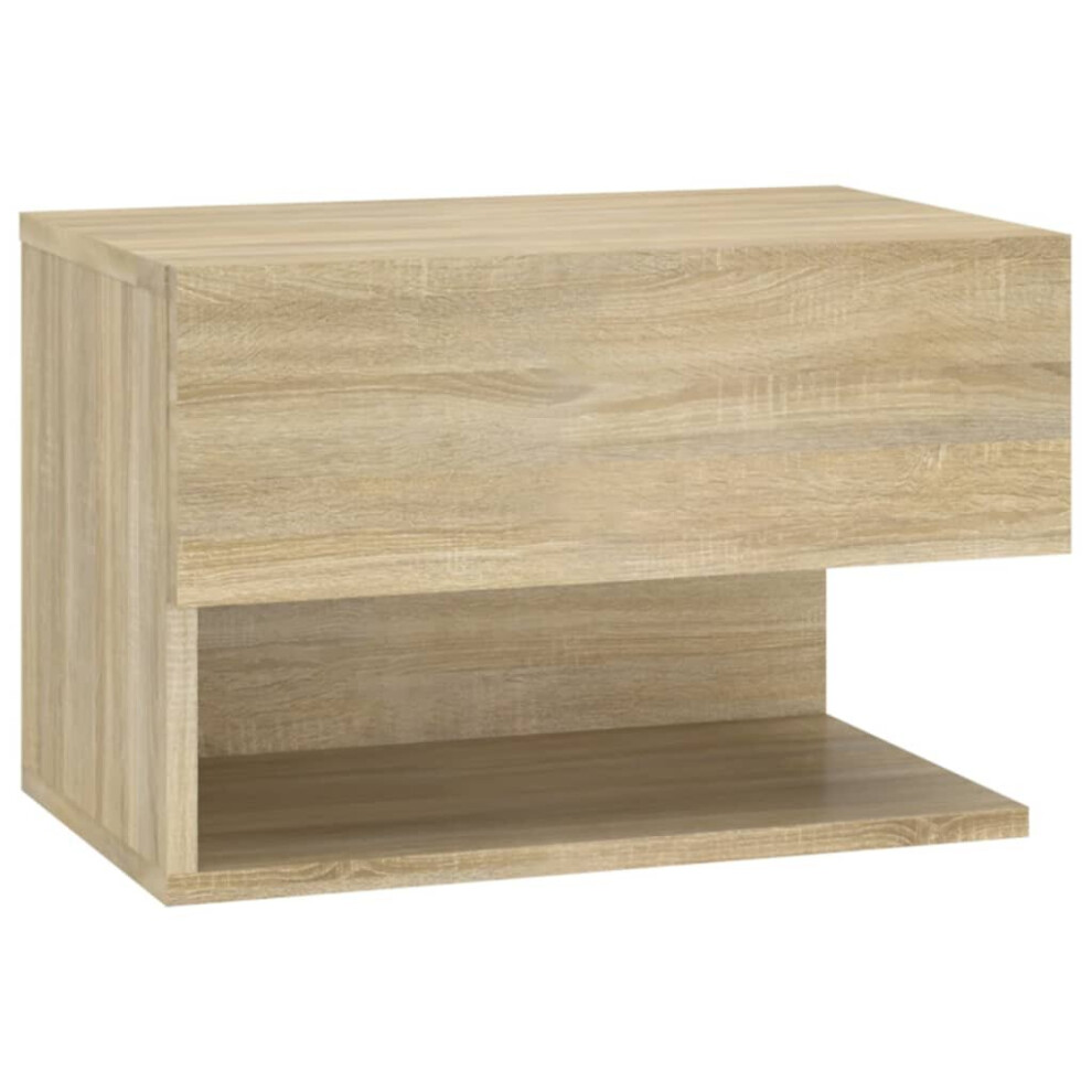 Vidaxl (Sonoma Oak, 1) Wall Bedside Cabinet Floating Nightstand Bedside Unit Hanging Cabinet