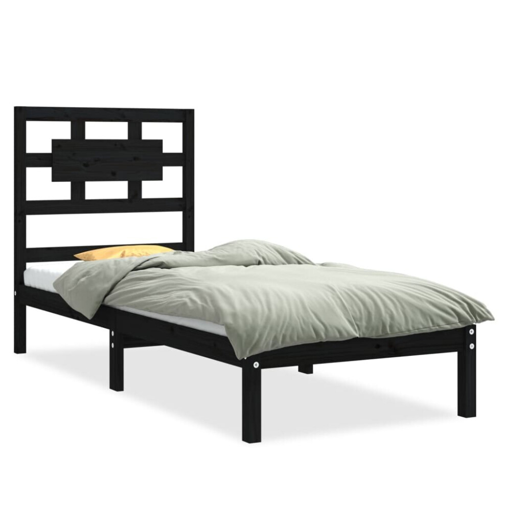 (black, 75 x 190 cm) vidaXL Solid Wood Bed Frame Bedroom Bedstead Bed Base Multi Colours/Sizes