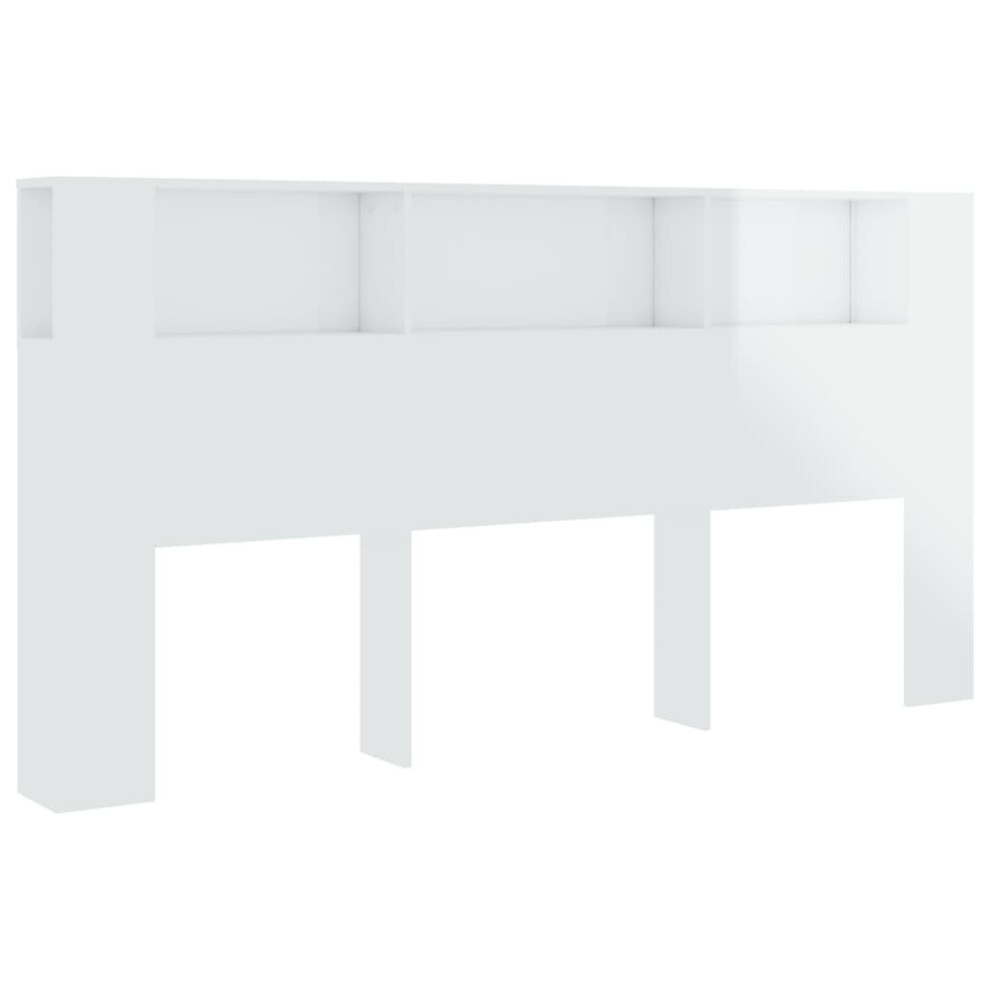 (high gloss white) vidaXL Headboard Cabinet Bookcase Headboard Indoor Furniture Multi Colours