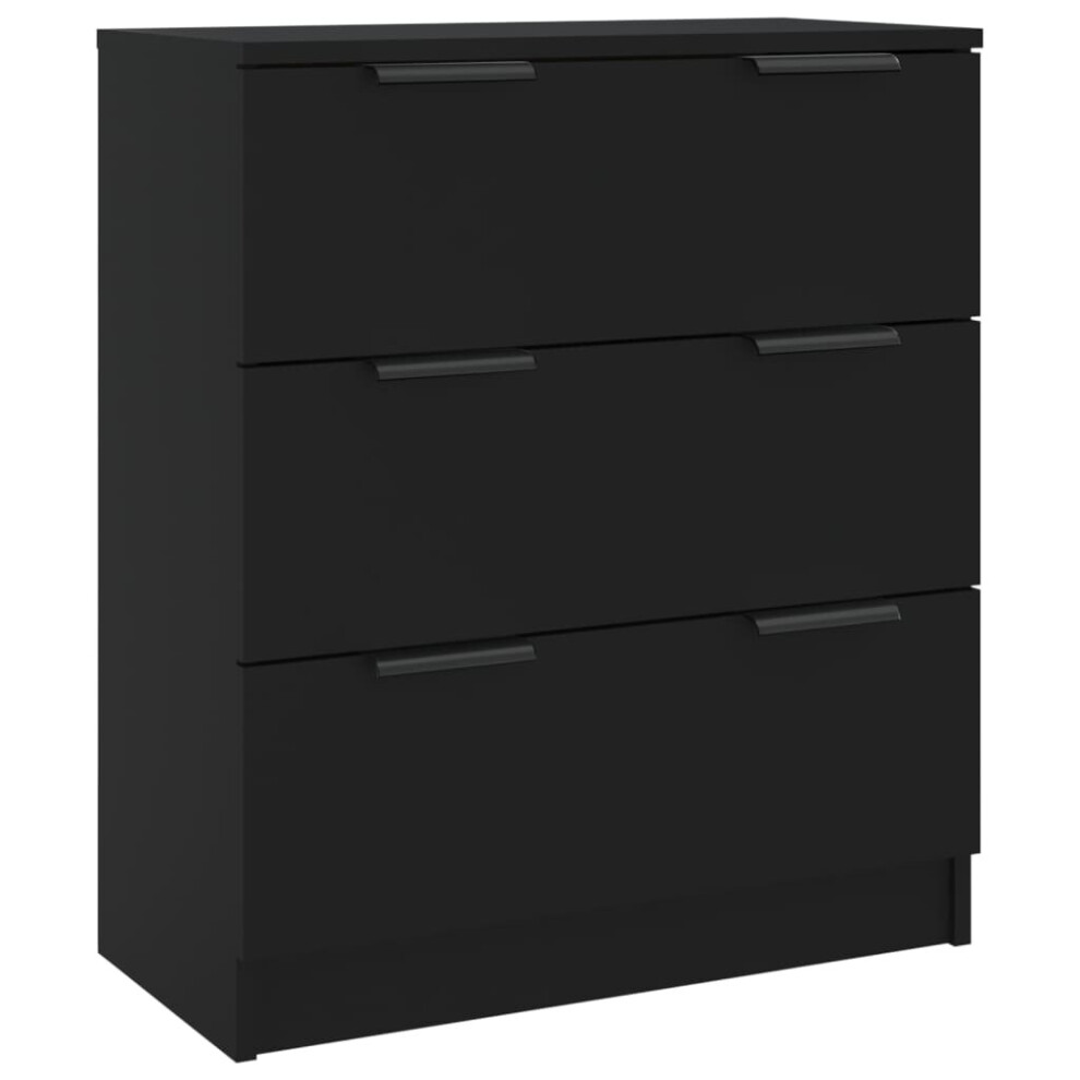 Vidaxl Black (Black) Sideboard Console Cabinet Storage Cupboard Highboard Engineered Wood
