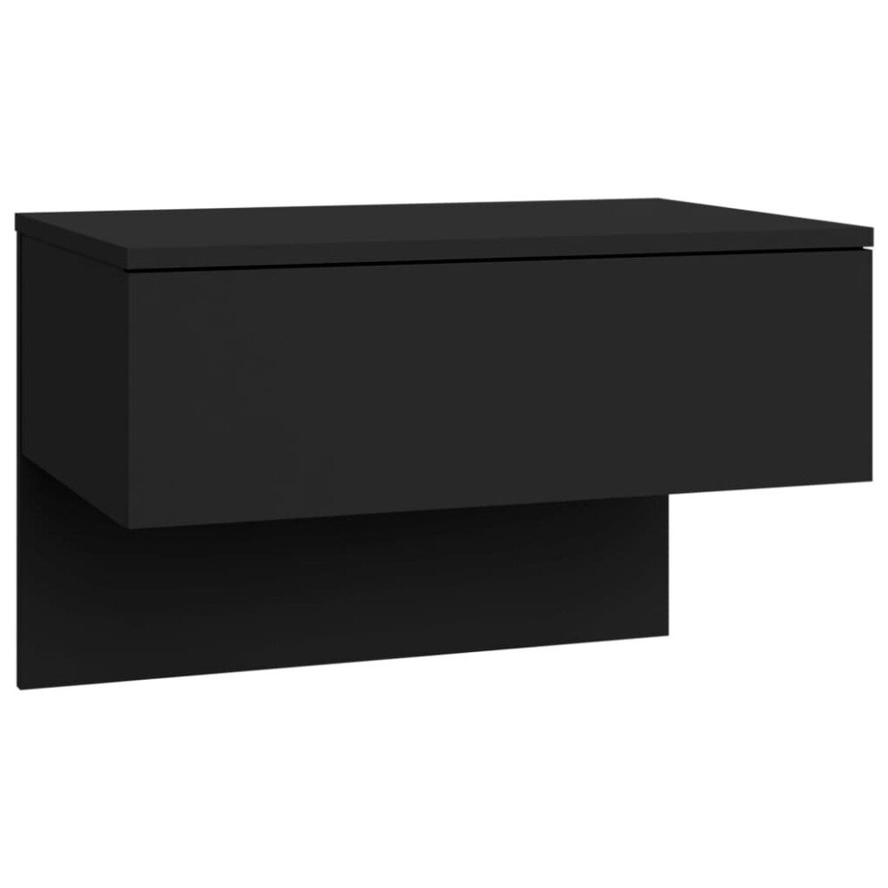 (black, 1) vidaXL 1/2x Wall Bedside Cabinet Floating Nightstand Furniture Multi Colours