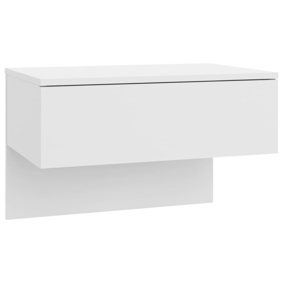 (white, 1) vidaXL 1/2x Wall Bedside Cabinet Floating Nightstand Furniture Multi Colours