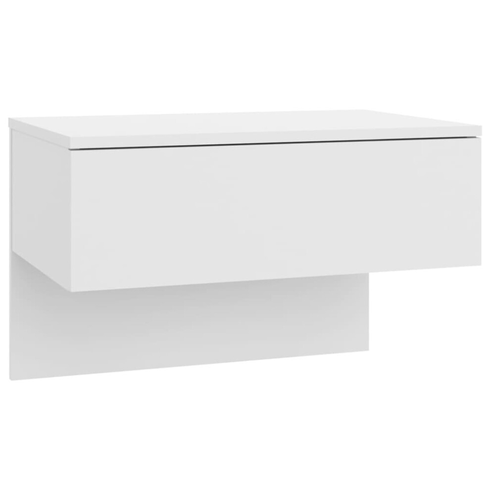 (white, 1) vidaXL Wall Bedside Cabinet Floating Nightstand Bedside Unit Hanging Cabinet