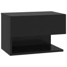 (black, 1) vidaXL Wall Bedside Cabinet Floating Nightstand Bedside Unit Hanging Cabinet