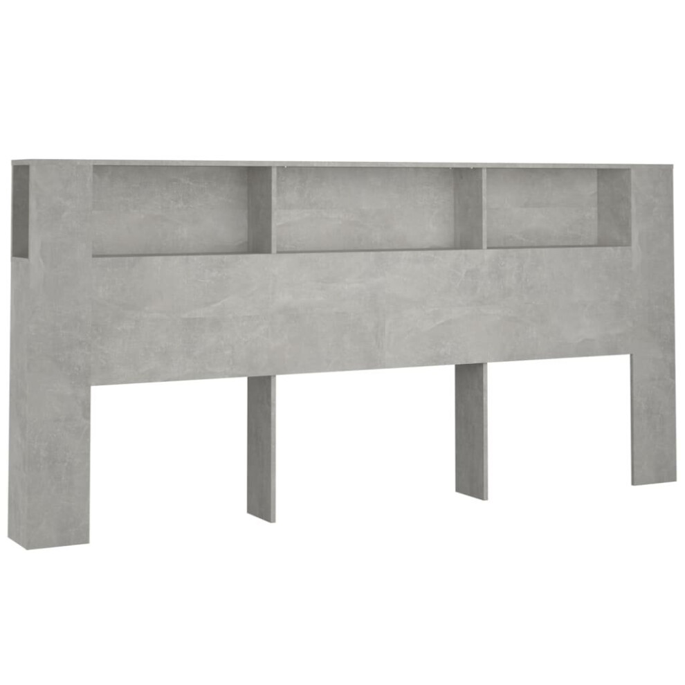 (concrete grey) vidaXL Headboard Cabinet Bed Headboard Indoor Bedroom Furniture Multi Colours