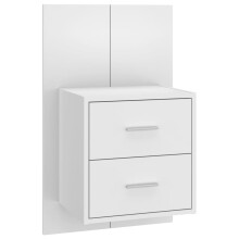 (high gloss white, 1) vidaXL Wall Bedside Cabinet Floating Nightstand Bedside Unit Hanging Cabinet