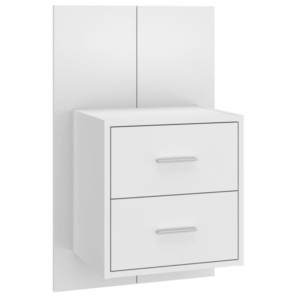 Vidaxl (High Gloss White, 1) Wall Bedside Cabinet Floating Nightstand Bedside Unit Hanging Cabinet