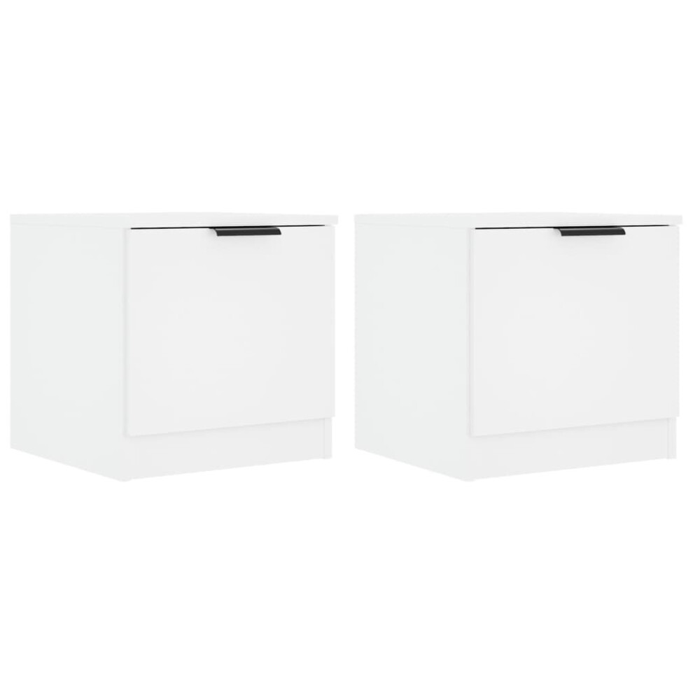 (white, 2) vidaXL 1/2x Bedside Cabinet Bedroom Nightstand Side End Table Multi Colours