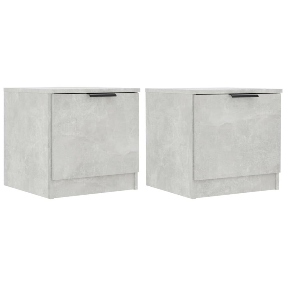 (concrete grey, 2) vidaXL 1/2x Bedside Cabinet Bedroom Nightstand Side End Table Multi Colours